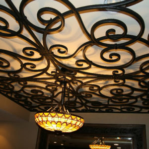 custom forged wrought iron ceilings